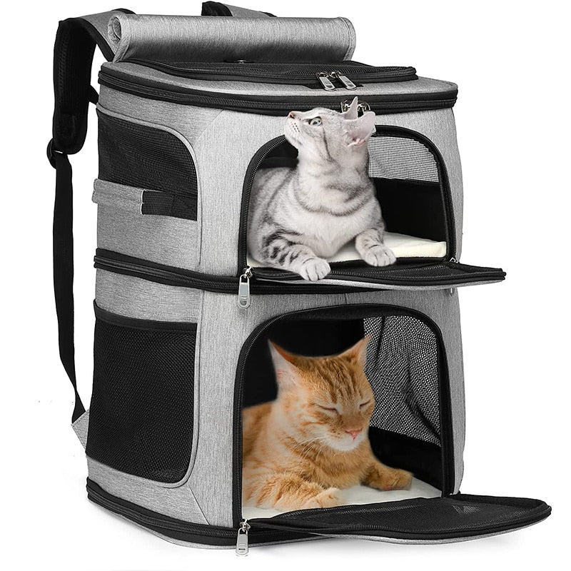 Double Layer Cat Carrier Backpack - Nekoby Double Layer Cat Carrier Backpack