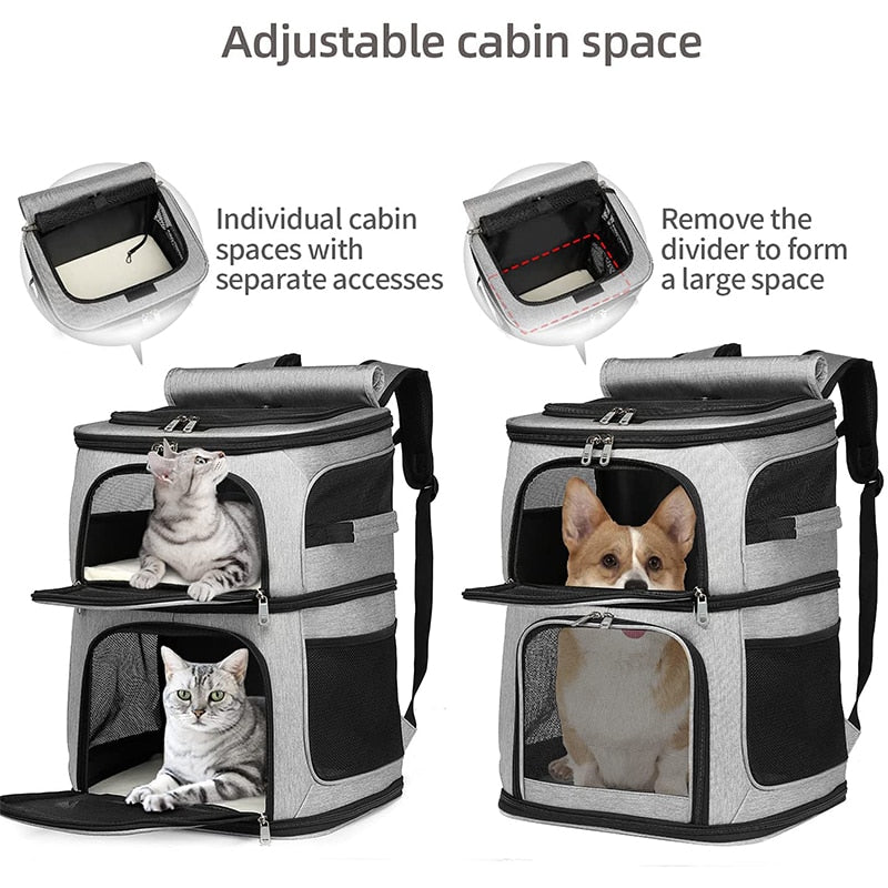 Double Layer Cat Carrier Backpack - Nekoby Double Layer Cat Carrier Backpack