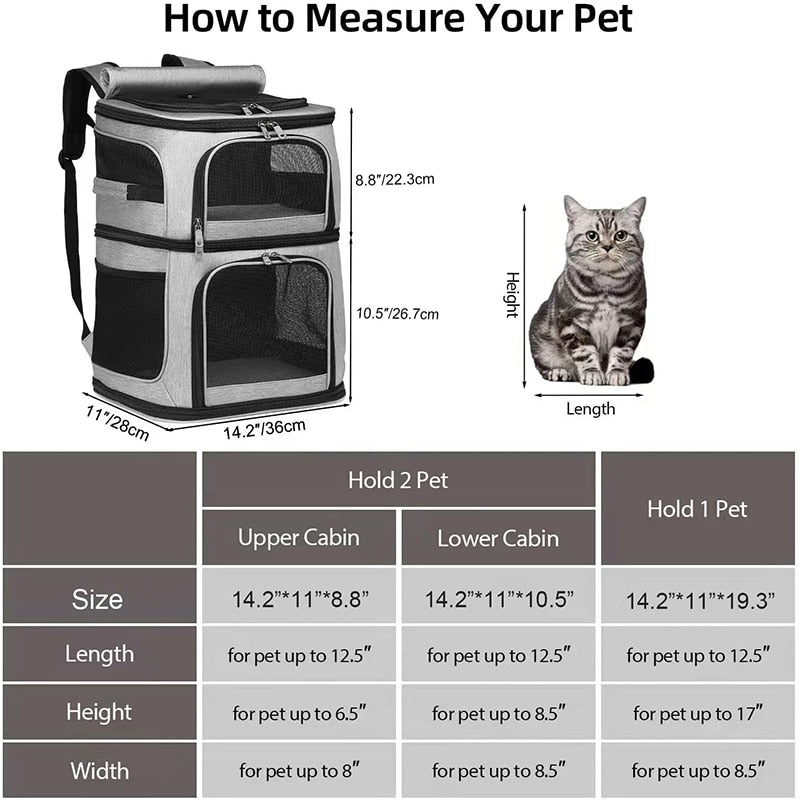 Double Layer Cat Carrier Backpack - Nekoby Double Layer Cat Carrier Backpack
