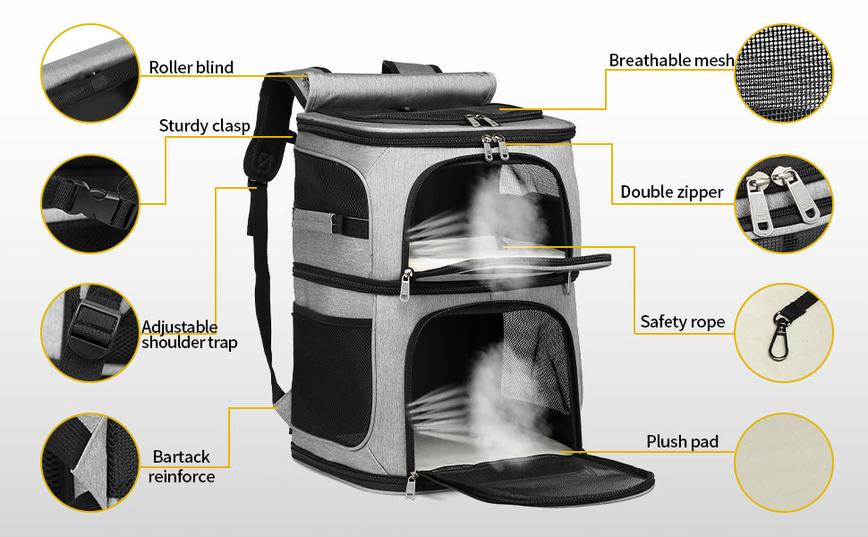 Double Layer Cat Carrier Backpack - Nekoby Double Layer Cat Carrier Backpack