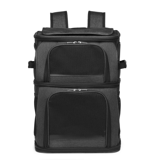 Double Layer Cat Carrier Backpack - Nekoby Double Layer Cat Carrier Backpack Black