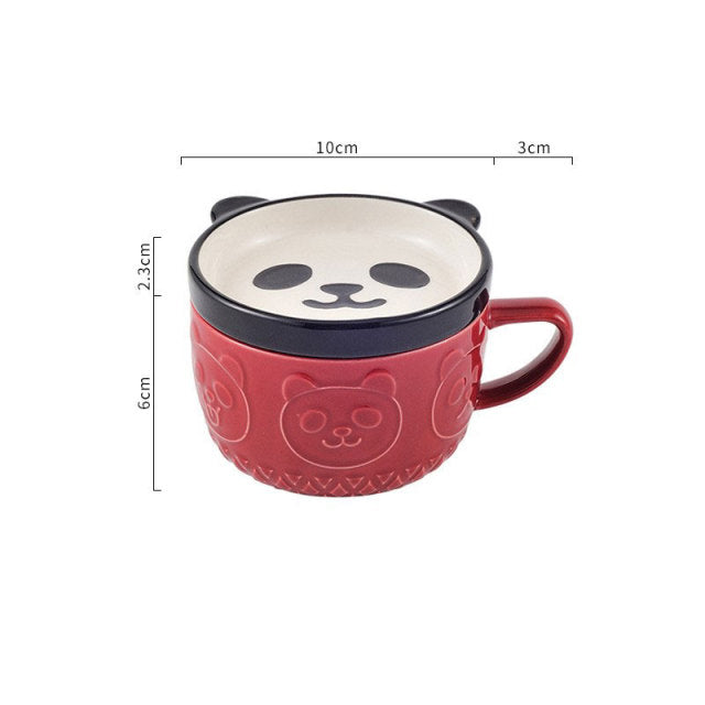 Cute Shiba Cat Mug with Lid Ceramic Animal Coffee Tea Mugs - Nekoby Cute Shiba Cat Mug with Lid Ceramic Animal Coffee Tea Mugs E