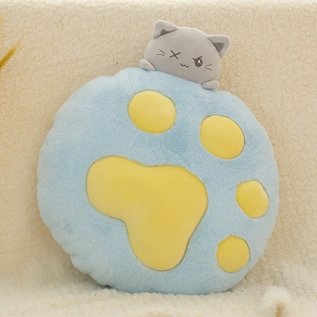 Soft Cat Paw Plush Pillow (40 cm) - Nekoby Soft Cat Paw Plush Pillow (40 cm) Blue